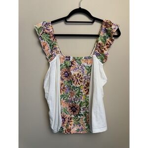 Anthropology Tiny Embroidered Sleeveless Shirt Size 1X